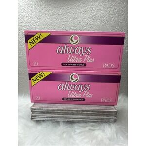 $49 🌙‎ Always Ultra Plus Long Maxi with Wings 18 Pads 1989 Movie Prop 2PK NEW